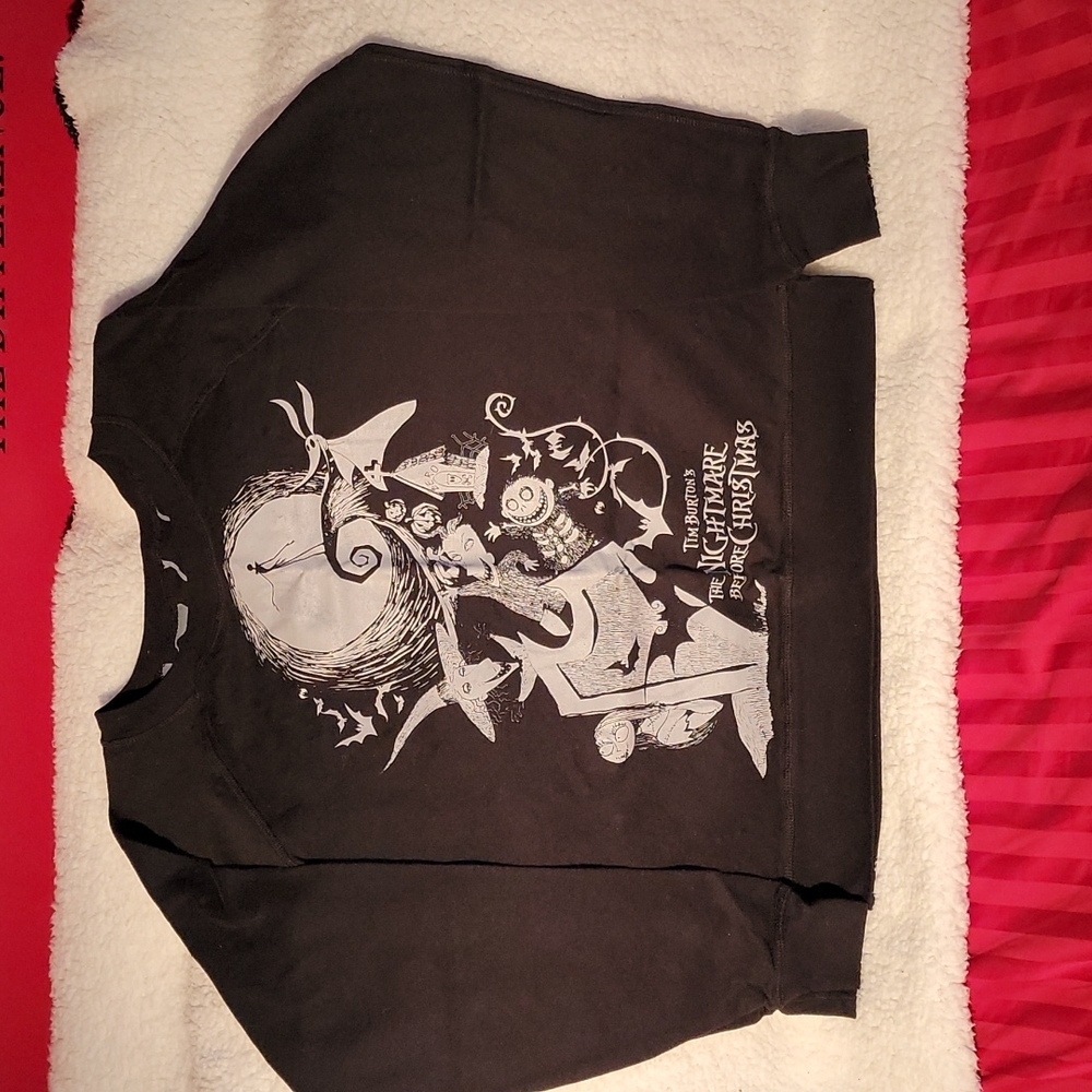Nightmare Before Christmas Reversible  Sweater Black and Gray Size Small NWOT